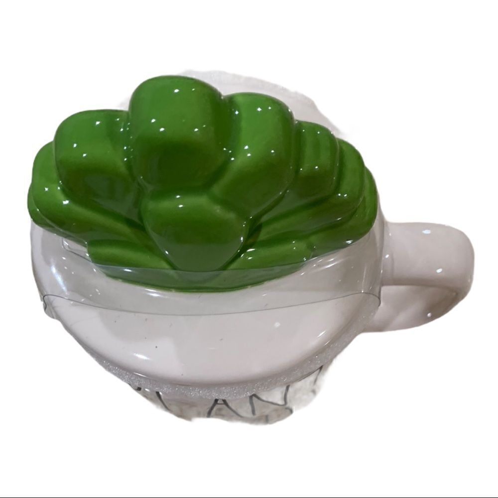 RAE DUNN "PLANT A KISS" MUG WITH TOPPER - Picture 2 of 5